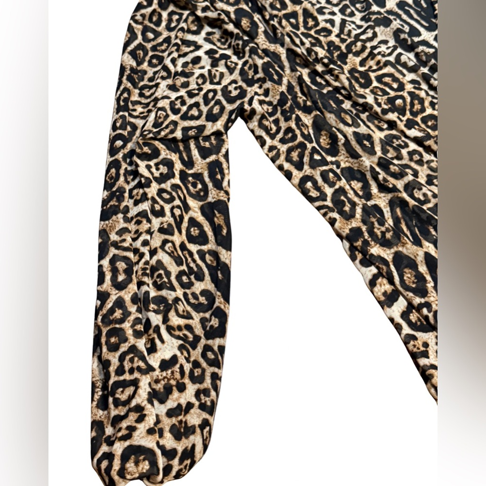 Mob Wife Leopard Print Open Front Duster Western Core Sheer Long Cardigan - Picture 4 of 7
